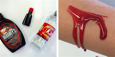 how to fake blood on clothes|how to make artificial blood.